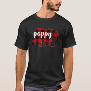 Red Plaid Poppy Bear Matching Family Buffalo Chris T-Shirt
