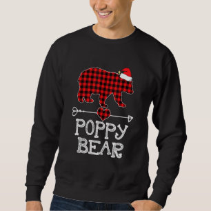 Red Plaid Poppy Bear Matching Pajama Family Sweatshirt