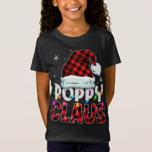 Red Plaid Poppy Claus Matching Family Funny Christ T-Shirt
