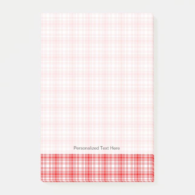 Red Plaid Post-it Notes (Front)