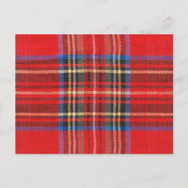 Red Plaid Print Postcard (Front)