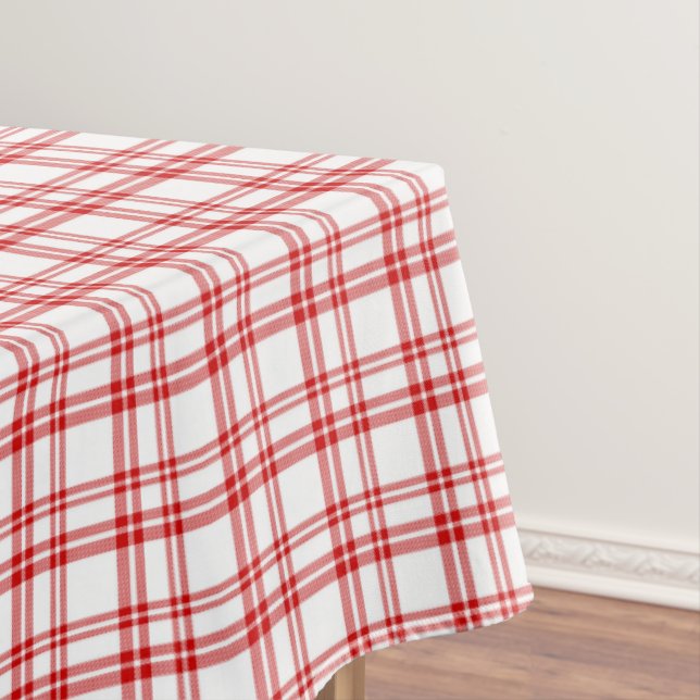 Red Plaid Print Tablecloth (In Situ)