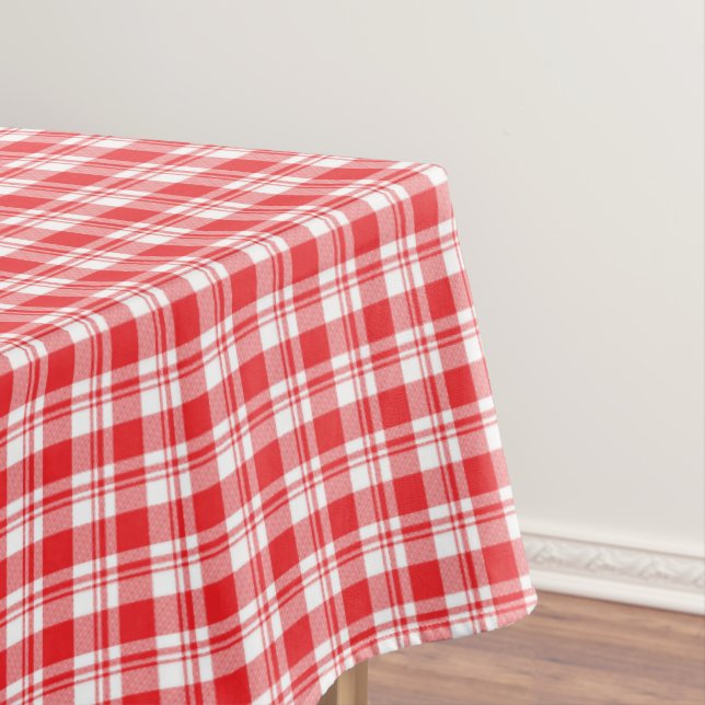 Red Plaid Print Tablecloth (In Situ)