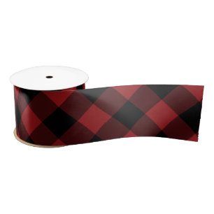 Red Plaid Ribbon Satin Ribbon