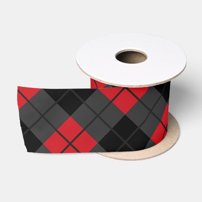 Red Plaid Ribbon Satin Ribbon (Spool)