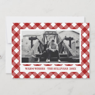 Red Plaid   Rustic    CUSTOM Holiday Photo Card