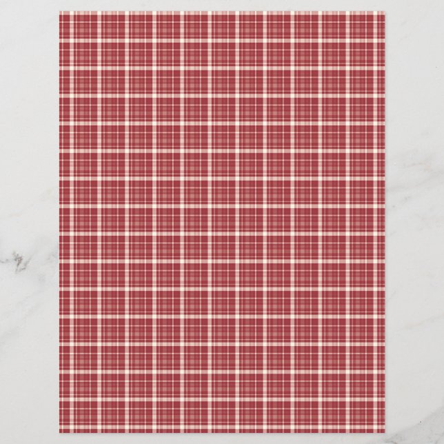 Red Plaid Scrapbook Paper (Front)