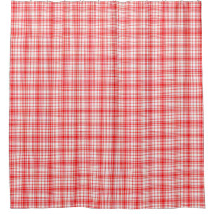 Red Plaid Shower Curtain