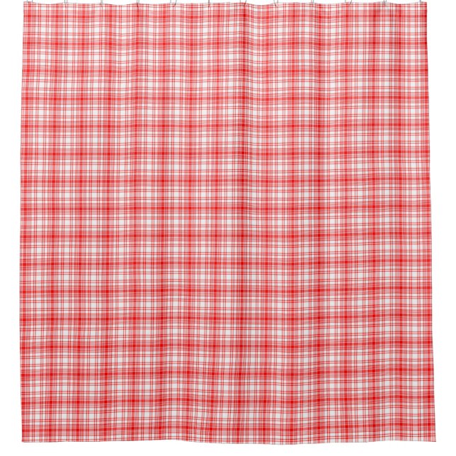 Red Plaid Shower Curtain (Front)