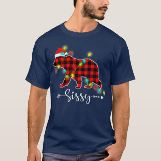 Red Plaid Sissy Bear Christmas Pajama Family T-Shirt