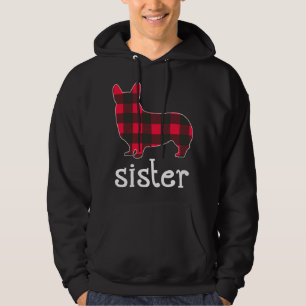 Red Plaid Sister Corgi Christmas Matching Family P Hoodie