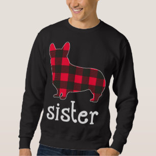 Red Plaid Sister Corgi Christmas Matching Family P Sweatshirt