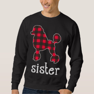Red Plaid Sister Poodle Christmas Matching Family Sweatshirt