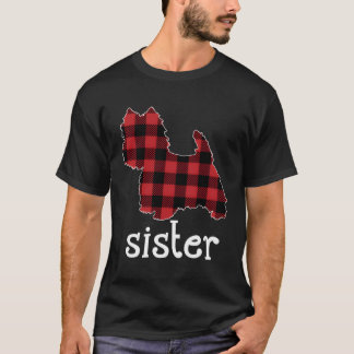 Red Plaid Sister Westie Dad Matching Family Pajama T-Shirt