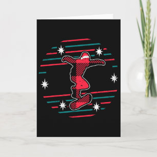 Red Plaid Skateboarding Christmas Xmas Season Skat Card