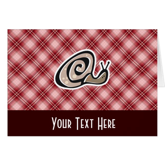 Red Plaid Snail (Front Horizontal)