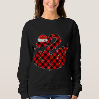 Red Plaid Snake Christmas Lights Pyjamas Adult Kid Sweatshirt