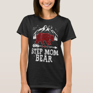 Red Plaid Step Mum Bear Matching Family Pajama Chr T-Shirt
