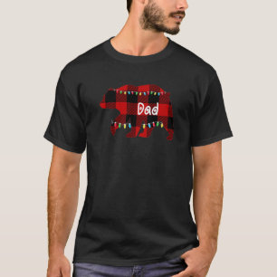 red plaid Stepfather bear buffalo matching family T-Shirt