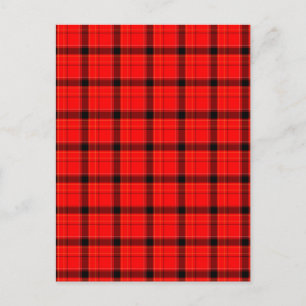 Red Plaid Tartan Pattern Postcard