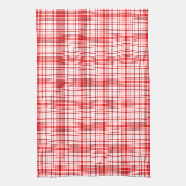 Red Plaid Tea Towel (Vertical)