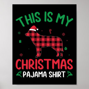 Red Plaid This Is My Siberian Husky Dog Christmas Poster