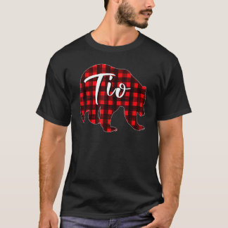 Red Plaid Tio Bear Matching Family Christmas pajam T-Shirt