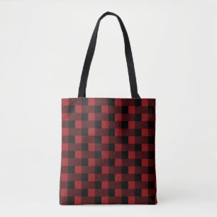 Red Plaid Tote Bag