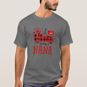 Red Plaid Truck I Love Being A Nana Happy Easter D T-Shirt