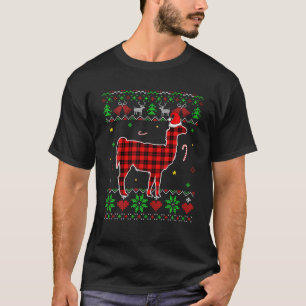 Red Plaid Ugly Christmas Pelican Animals Xmas Paja T-Shirt