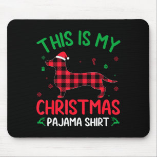 Red Plaid Ugly This Is My Dachshund Dog Christmas Mouse Mat