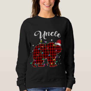 Red Plaid Uncle Bear Matching Buffalo Pajama Sweatshirt