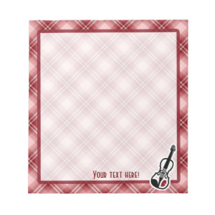 Red Plaid Violin Notepad