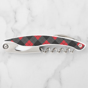 Red Plaid Waiter's Corkscrew
