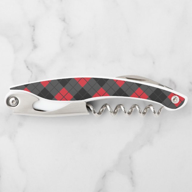 Red Plaid Waiter's Corkscrew (Front)