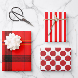 Red Plaid Wrapping Paper Sheets