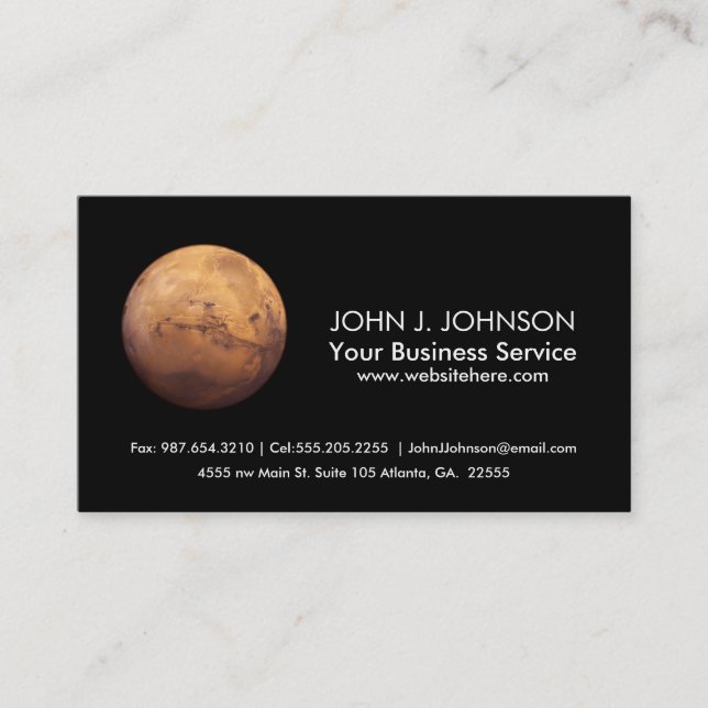 Red Planet Mars Business Card (Front)