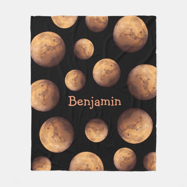 Red Planet Mars Fleece Blanket (Front)
