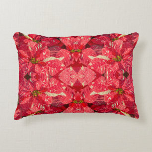 Red plant Poinsettia Flower Decorative Cushion