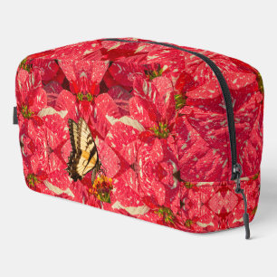 Red plant Poinsettia Flower Dopp Kit