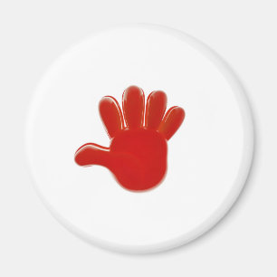 Red plastic hand magnet