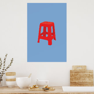 Red Plastic Stool Print
