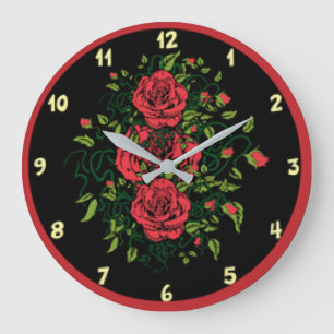 Red Plate Florah Large Clock