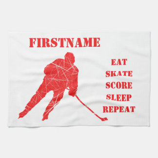 Red player - ice hockey skate towel