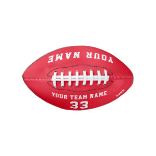 Red Player Name Number and Team Name American Football