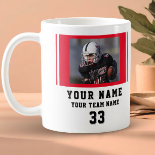 Red Player Name Number Team Photo Coffee Mug
