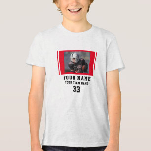 Red Player Name Number Team Photo Tri-Blend Shirt