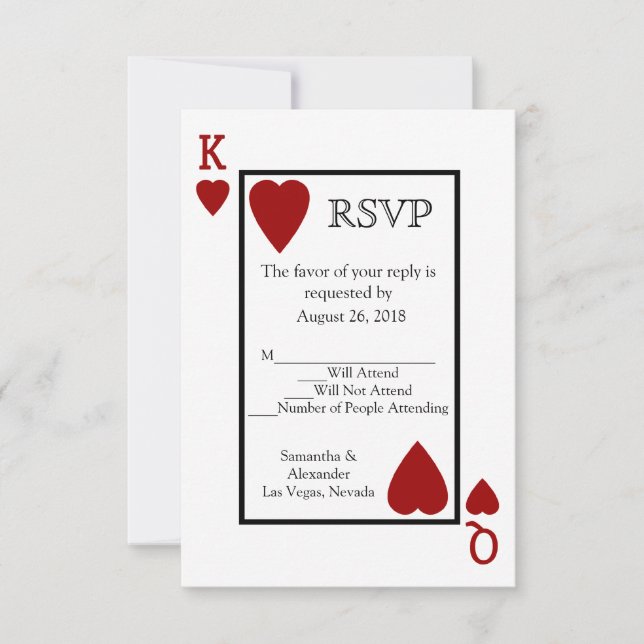 Red Playing Card Matching RSVP (Front)