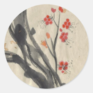 Red Plum Blossoms Stickers