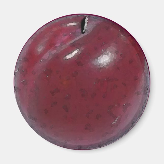 Red Plum Watercolor - Magnet (Front)